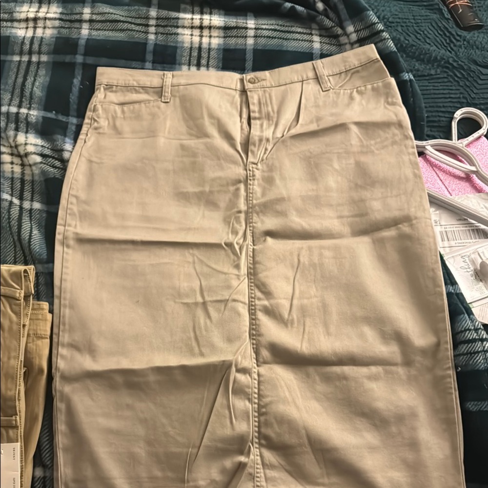 Tan Pencil Skirt with Classic Design